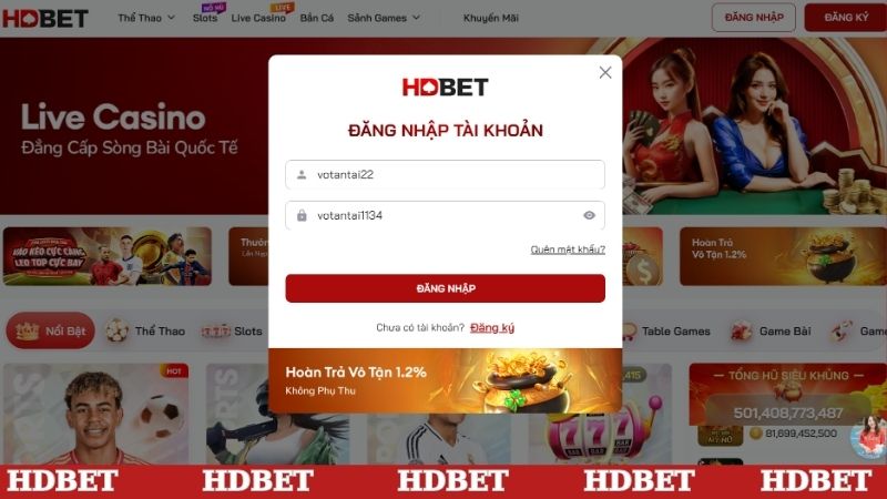 Điền thông tin vào biểu mẫu khi đăng nhập